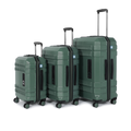 Bullet | Trolley Bag Set of 3 (S+M+L) | Hardsided Polycarbonate Printed Luggage | Cabin & Check-in Luggage | Anti-Scratch | TSA Lock & Anti-Theft Zippers | 2000 Days Warranty (Green)
