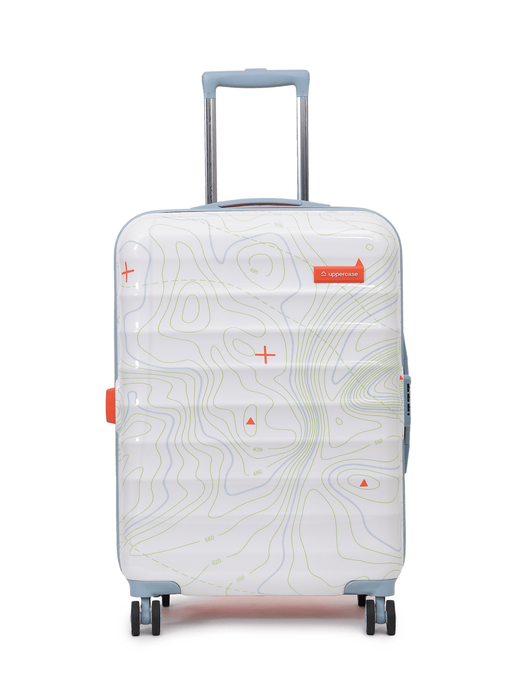 Topo Trolley Bag Set of 3 (S+M+L) | Hardsided Polycarbonate Luggage |TSA Lock & Anti-Theft Zippers | Cabin & Check-in Luggage for Men & Women | 2000 Days Warranty | Dual Tone (Orange&White)