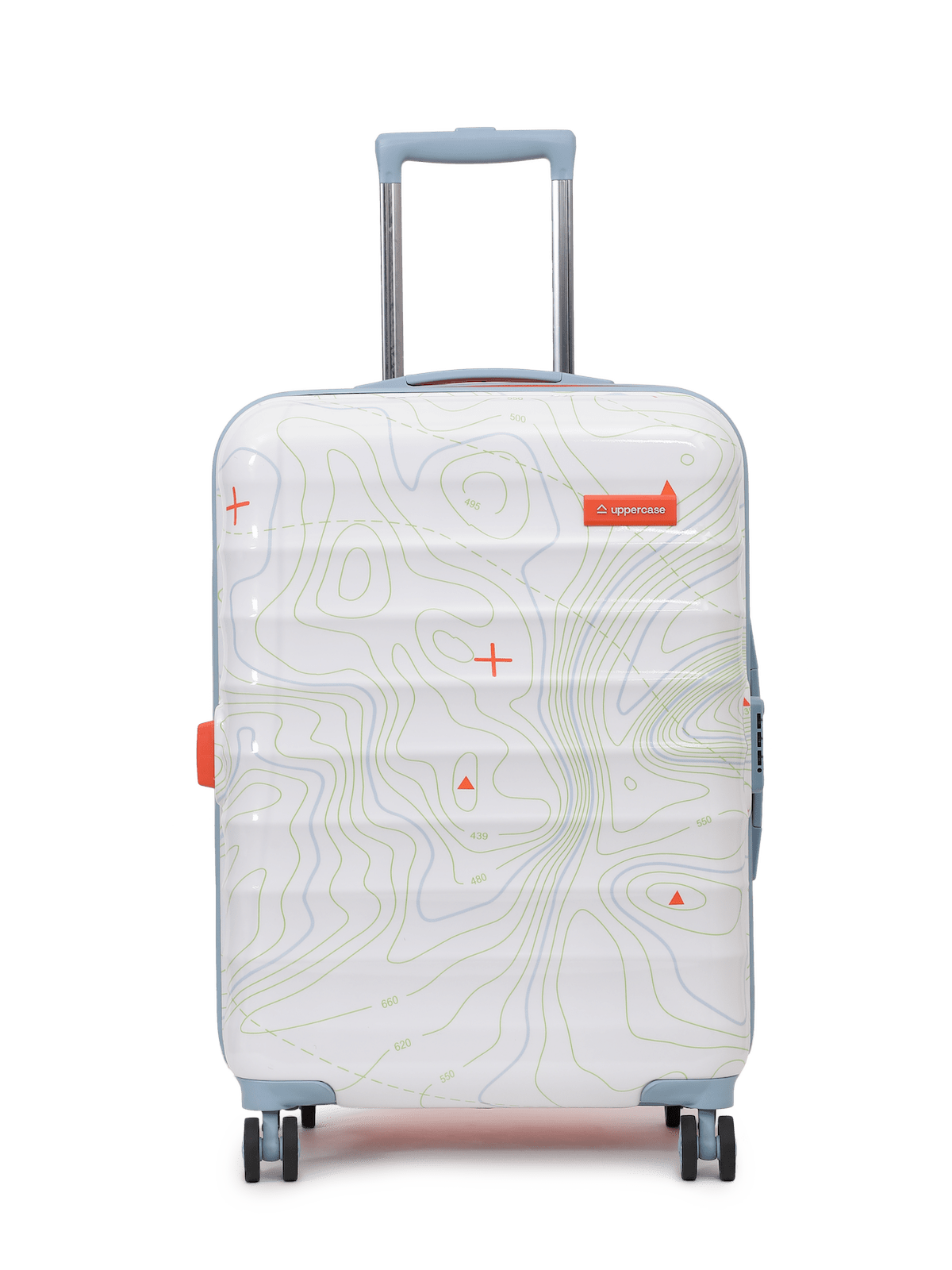 Topo Trolley Bag Set of 3 (S+M+L) | Hardsided Polycarbonate Luggage |TSA Lock & Anti-Theft Zippers | Cabin & Check-in Luggage for Men & Women | 2000 Days Warranty | Dual Tone (Orange&White)